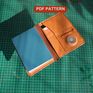 Cartera de pasaporte de cuero con patrón con etiqueta de aire / cubierta de pasaporte / soporte para pasaporte (tutorial y patrón)