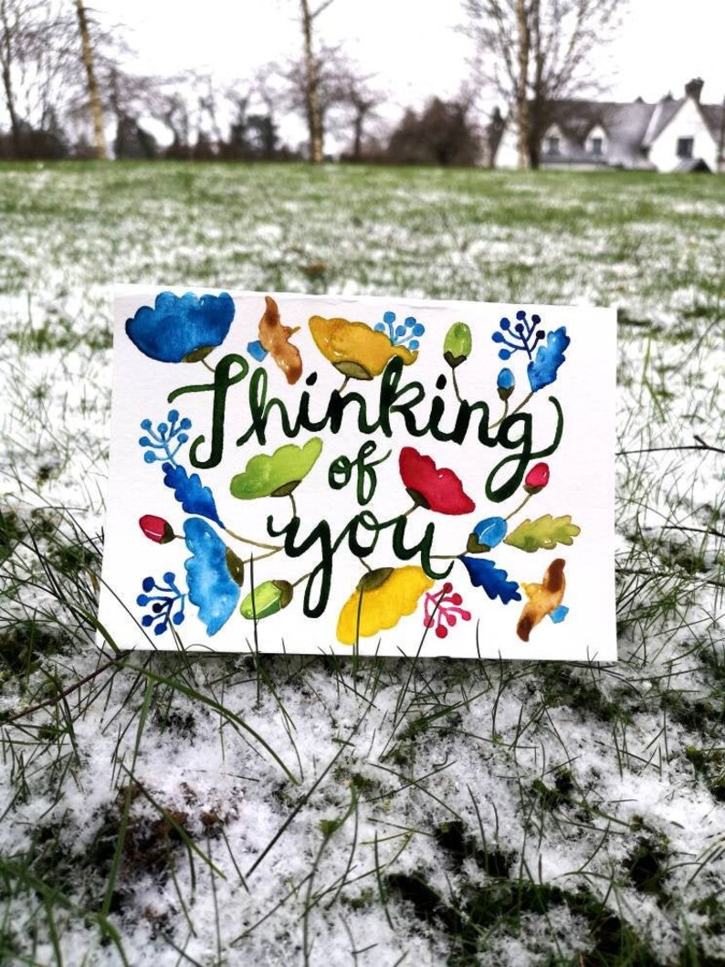 Grief Thank You Thinking of You Card- Original Painting Birthday Sympathy Watercolour Mothers Day Love Blank Card Hand Painted