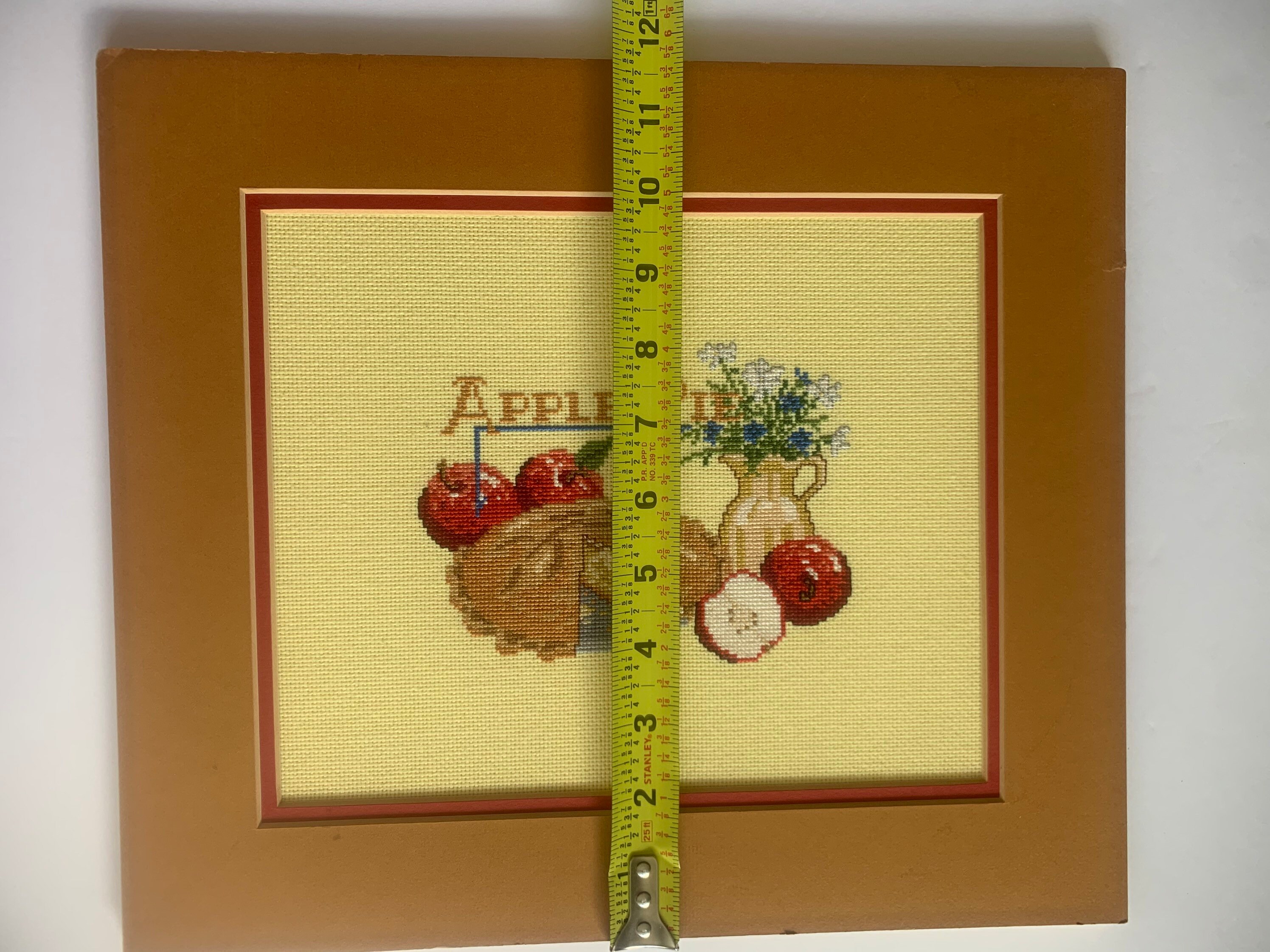 Detailed cross stitched Apple Pie picture Etsy