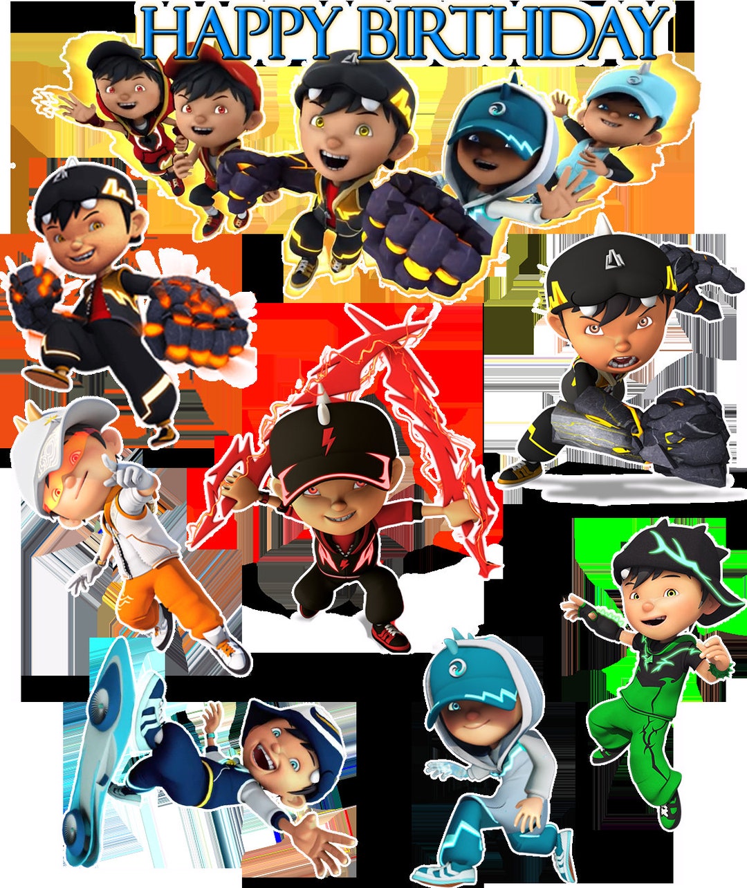 Boboiboy Birthday Topper Set Digital Copy - Etsy Ireland