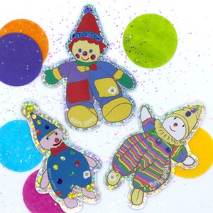 Cute Little Clowns glitter vinyl stickers !