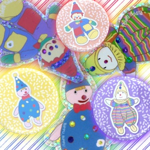 Sparkly Cute Little Clown Badges !