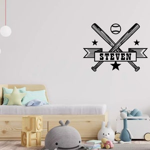 Naklejka ścienna Baseball Dekoracja ścienna Baseball Spersonalizowana naklejka winylowa Baseball