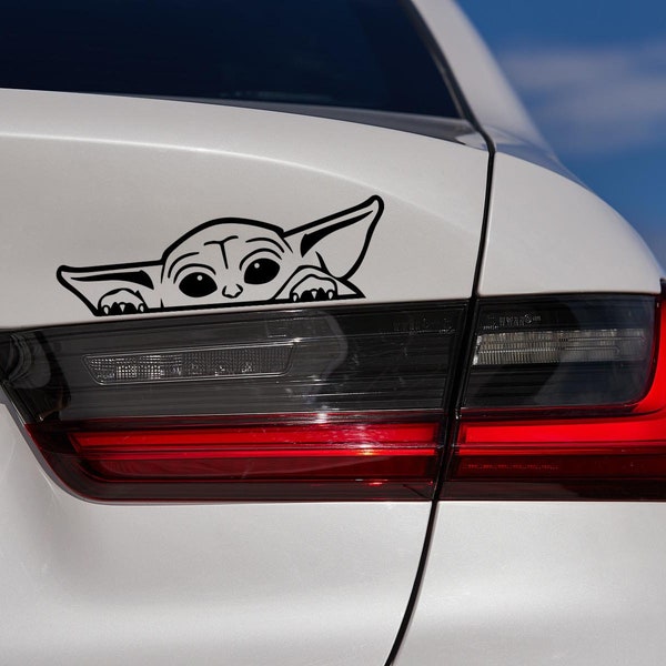 Star Wars Baby Yoda Decal Mandalorian Car Decal 2 Decals For 1 Price Baby Yoda Apple Decal Mandalorian Laptop Decal