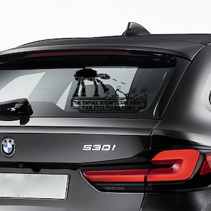 At At The Empire Doesn&#39;t Care About Your Stick Figure Family Car Decal AT AT Star Wars Family Sticker