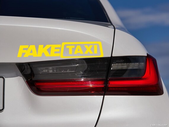 Funny Fck It Stickman Fake Taxi Yellow Vinyl Decal Jamaica