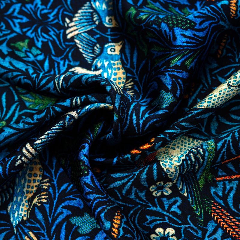 Blue Morning Glory Silk Scarf