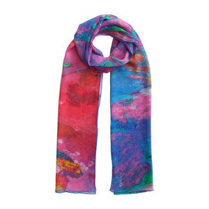 Pañuelo Seda Océano Fucsia