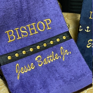 Clergy Towels – Minister Towels – Pulpit Towels - Embroidered Fingertip Towels – Pastor Anniversary – Installation Services