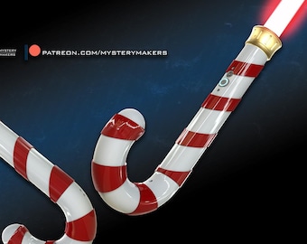 Santa Claus Candy Cane Lightsaber - 3d printed