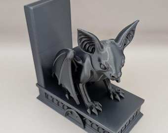 Serre-livres imprimé en 3D inspiré des chauves-souris - Déco pour étagères gothique et fantastique