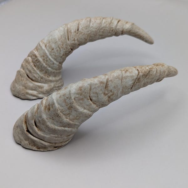 Lucifer Demon Horns - Medium Bone Colored Costume Horns