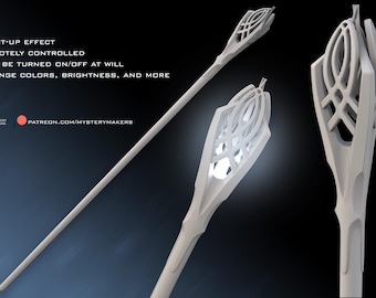 White Wizard Staff - 3d Printed Prop - LARP - Cosplay