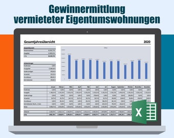 Determinación de ganancias para hasta 20 condominios, departamentos y estacionamientos alquilados en un WEG con plantilla Excel, plantilla Excel para descargar