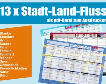 Ciudad-Campo-Río. Bloque de juego con 13 plantillas de juegos originales para imprimir.