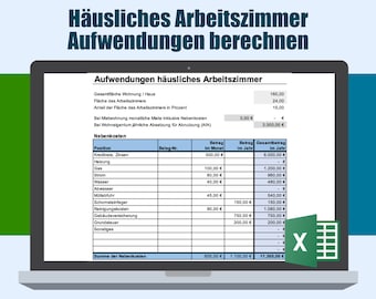 Plantilla de Excel para calcular gastos de estudio, oficina en casa.