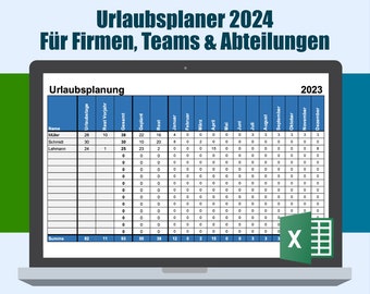 Vacation planner 2024 Excel template for up to 15 employees. Excel templates for companies, businesses or departments. Excel template.