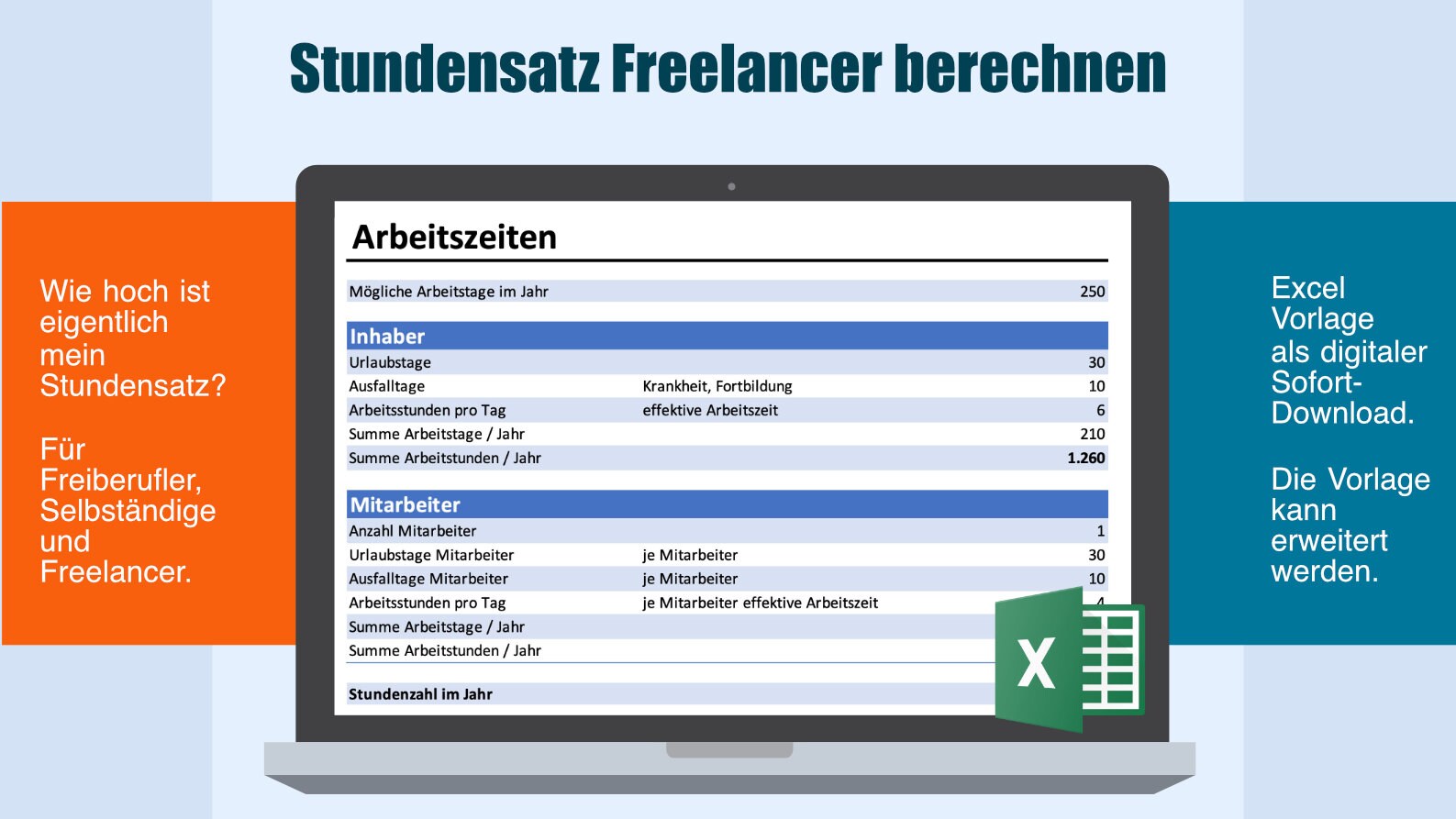 Excelテンプレート：フリーランサー、自営業者、トレーダーの時給、時給を計算します。ダウンロードするには。 - Etsy 日本