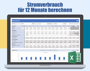 Calcule el consumo y los costos de electricidad durante 12 meses. Plantilla de Excel para consumo y de gas para uso residencial y comercial. Descargar.