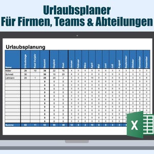 Holiday planner 2024/25 Excel template for up to 15 employees. Excel templates for companies, tradespeople or departments. Excel template.