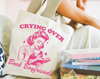 Funny Book Lover Tote Bag, Bookish, Librarian, Gift for Book Lover, Girly, Bookstore, Book Club, Book Club Gift, Gift, Birthday Gift, Pink