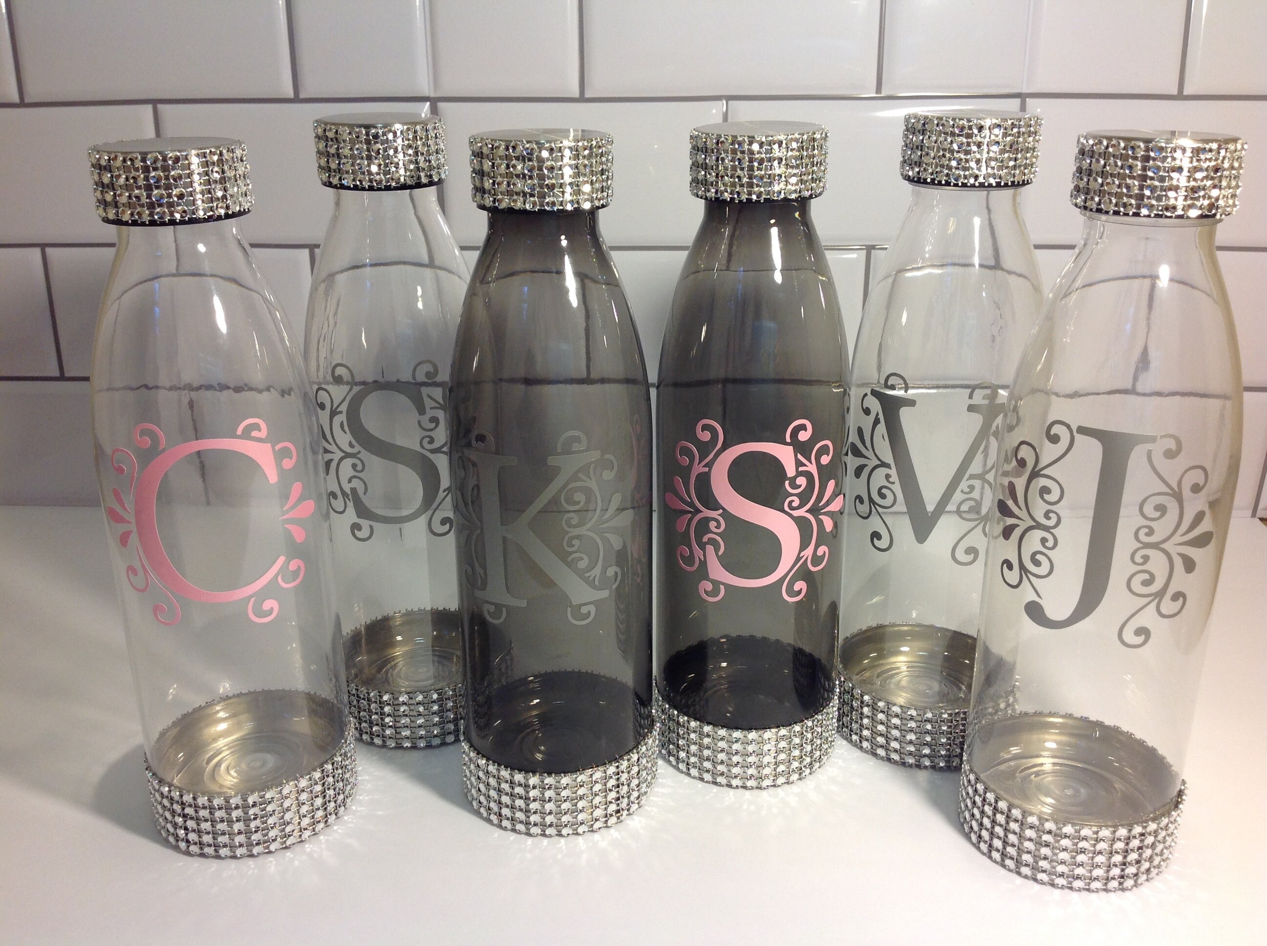 Rhinestone Water Bottle Bling Water Bottle Gifts Etsy