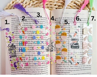 Personalized Easter Bookmark with Letter Charm, Acrylic Bookmark, Easter Basket Gift, Custom, Bookmark for Book Lovers, Easter Gift, Easter