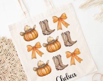 Cowboy Pumpkin Tote, Western Fall Cup, Fall Coquette Bow, Car Coaster, Fall, Thanksgiving Gift, Cowgirl, Gift, Personalized, Custom, Tumbler