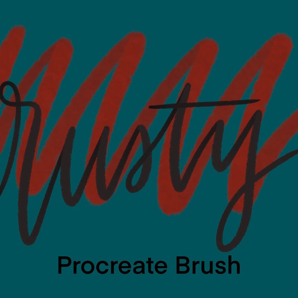 Rusty Procreate Brush AND color palette - Lettering Brush for Procreate - Instant Download - Texture Brush - Rusty Texture Brush