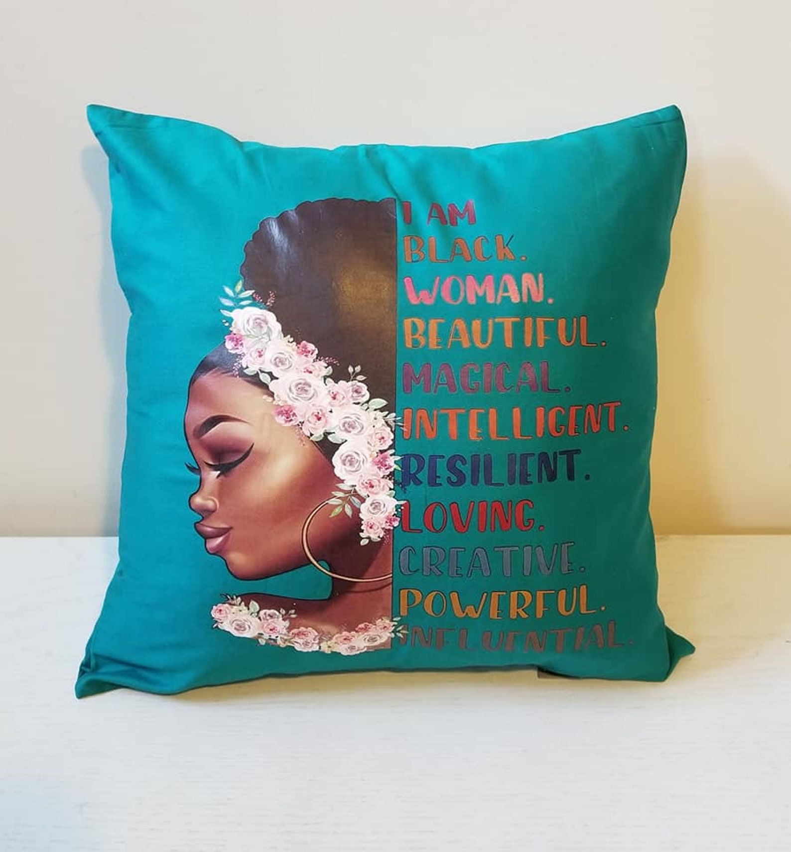 I Am A Black Woman Pillow African American Beautiful Etsy