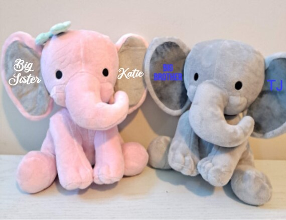 Personalized Stuff Elephant Birth Announcement Big Brother - Etsy