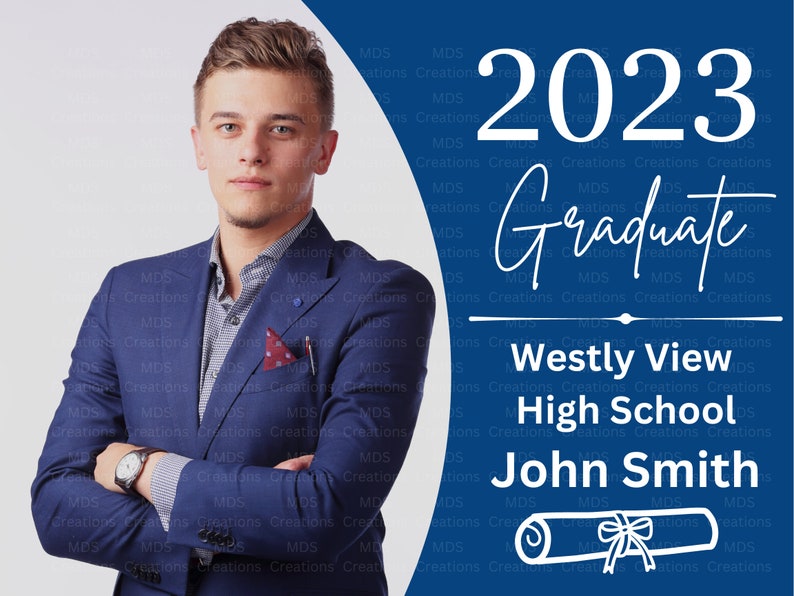 Graduation Yard Sign 24x18 Template Class of 2024 Photo Etsy
