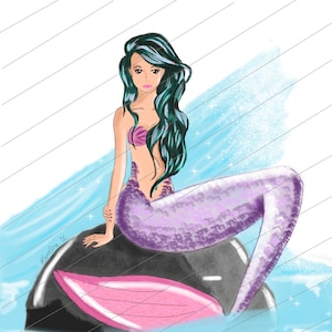 Fashion illustration, Mermaid Illustration, Illustration art, Mermaid art, Summer drawing, Illustration drawing
