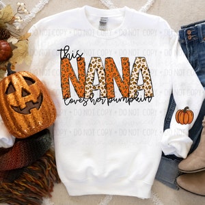 This Nana Loves her Pumpkin(s) PNG, Fall PNG, TShirt for Fall, TShirt for Nana, PNG for Sublimation, png for dtf