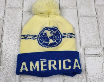 Club America Soccer Pom Beanie - Winter Cuffed Knit Gorro