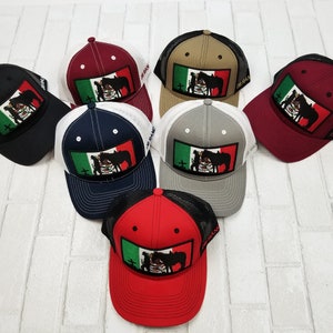 Gorra con la bandera de Mexico bordada,| hat Cowboy 3D Logo | meshback Adjustable cap