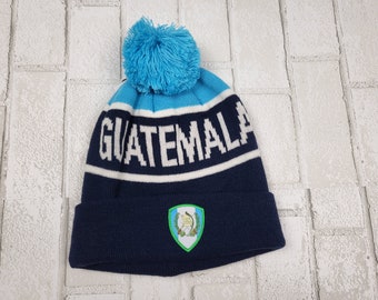 Guatemala Soccer Cuffed Pom Beanie| Gorro de frio del equipo de Guatemala Soccer| invierno|winter.