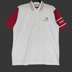 Vintage Sergio Tacchini Polo Multicolor Shirt Large 1990s Sergio Tacchini Sportswear Polo Sergio Tacchini  Casual Sport Size L