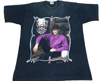 ミュージシャン Tracy Lawrence t-shirt Vintage 90s VINTAGE 90's Tracy Lawrence Concert T-shirt Autographed