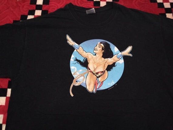 Vintage Wonder Woman DC Movie Supergirl Black XXL… - image 3