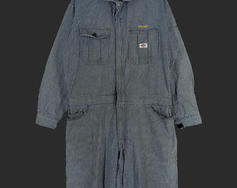 Vtg 40s 50s Hercules Nation-alls Green Herringbone Denim Workwear