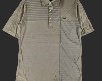 Vintage 90's Chemise Lacoste Brown Polo Medium Shirt Chemise Lacoste 80's Style Polo Lacoste Shirt Size M