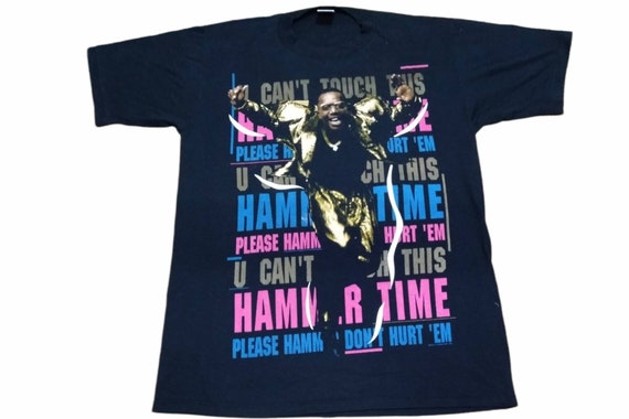 Vintage 90's MC Hammer American Rapper Songwriter Black Large T