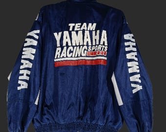 Vintage 90's Yamaha Motorsport Bomber Jacket Wool Black Large Vintage 90's Yamaha Motorsport Bomber Jacket Wool Black Large