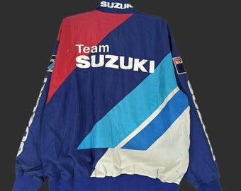 Vintage Jacket Suzuki Motorcycle Jacket * Size M / L Insulated Big