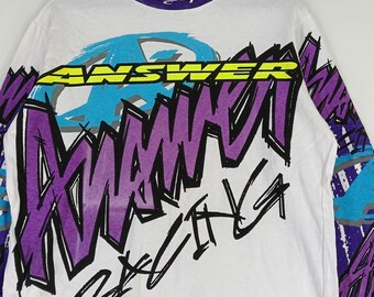Vintage 90's Answer Multicolor Motorcross Racing Small Shirt