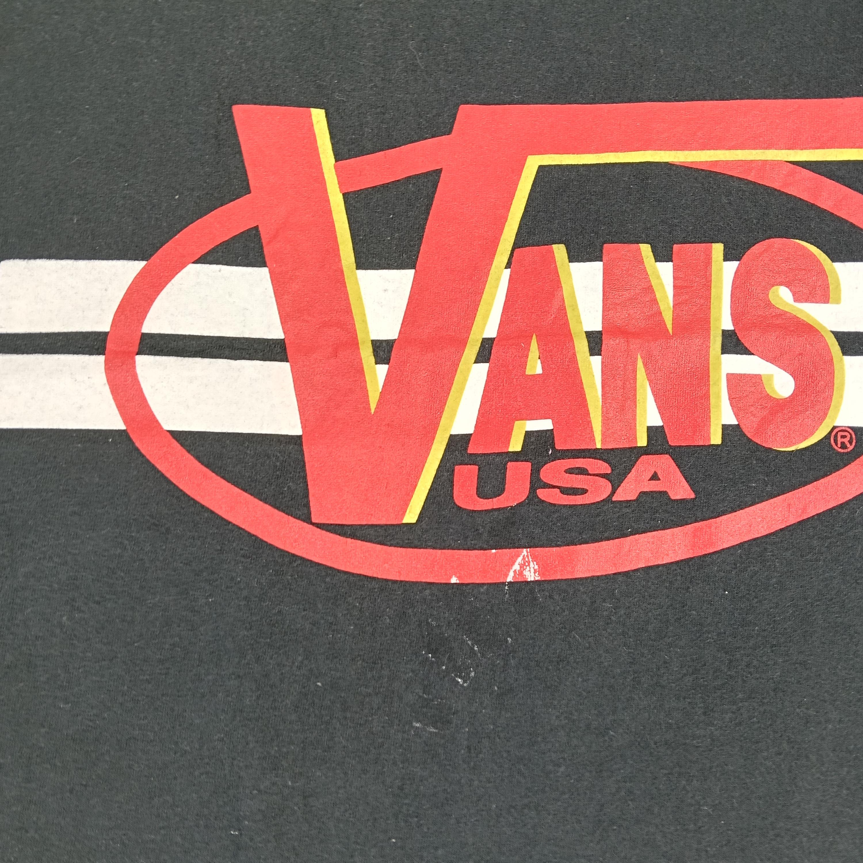 Vintage 90's Vans Black Medium T Shirt Vans Skateboard Streetwear