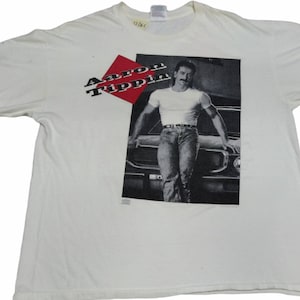 Vintage 90&#39;s Aaron Tippin American Singer Songwriter White XLarge T Shirt Aaron Back In Town Tour Shirt Genre American Country Tee Size XL