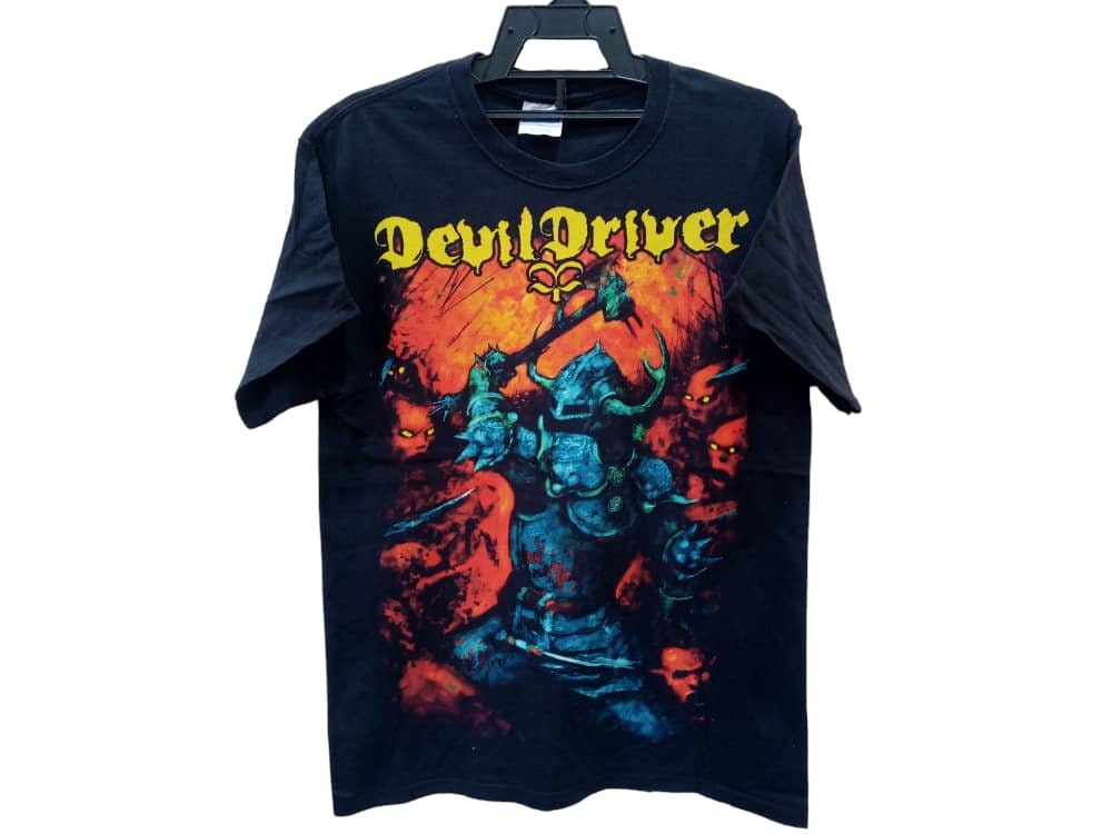 Vintage Y2k Devildriver American Heavy Metal Band Medium Black T