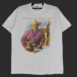 Vintage 90&#39;s George Strait American Country Singer White Large T Shirt George Strait Blue Clear Sky Music Concert Tour Size L